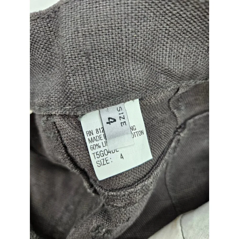 Vtg Armani Jeans Linen Cotton Mini Skirt Womens 4 Grey - Picture 5 of 6